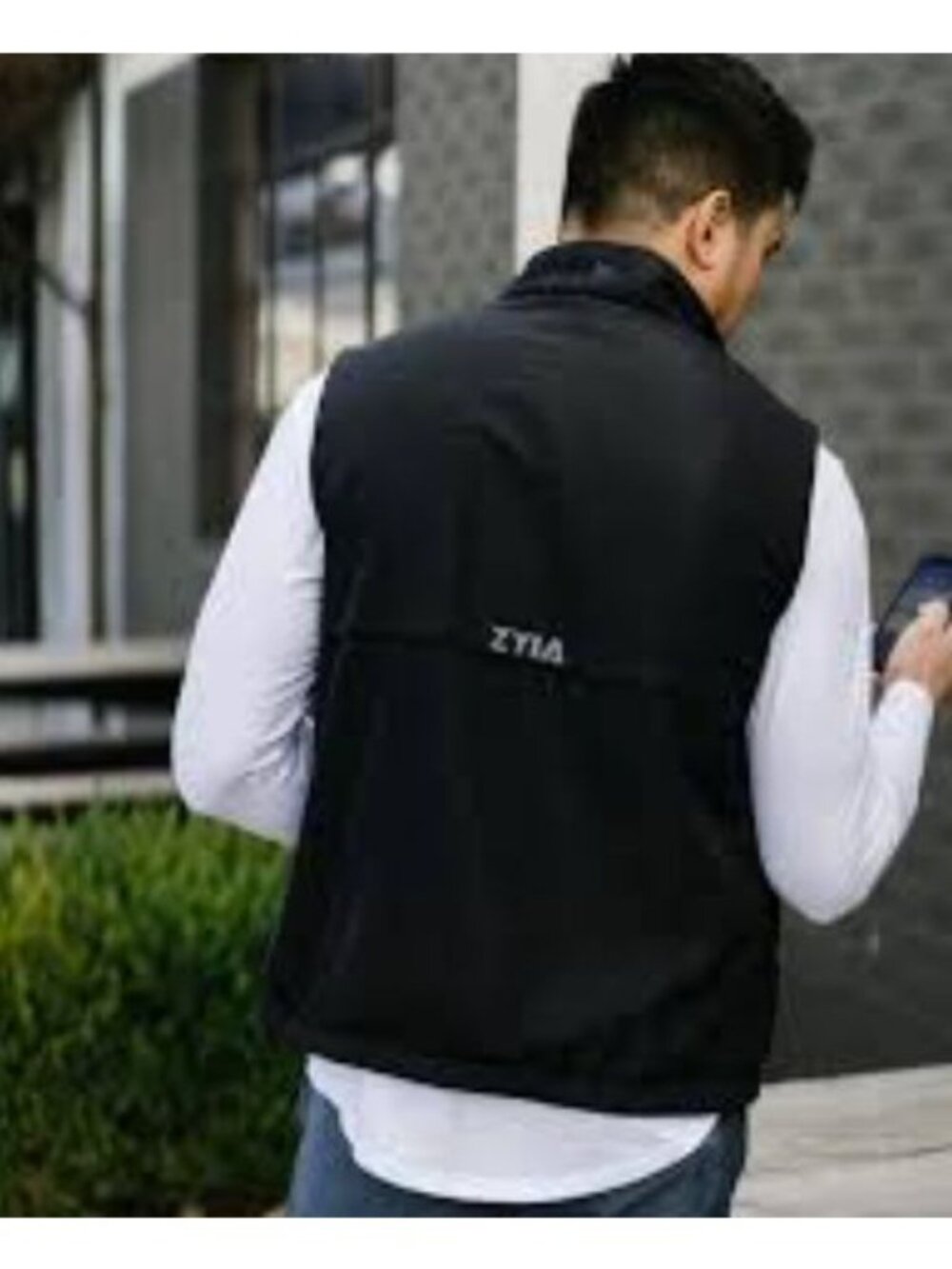 ZYIA men's uinta reversible vest in black fleece nylon size M